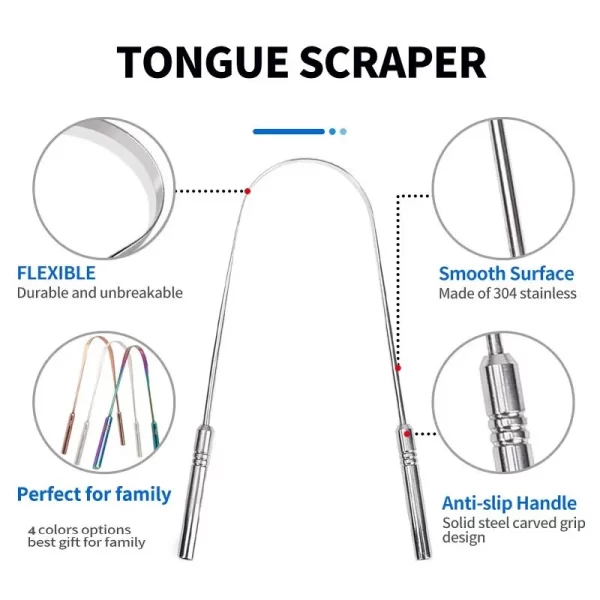 Stainless Steel Tongue Scraper Features