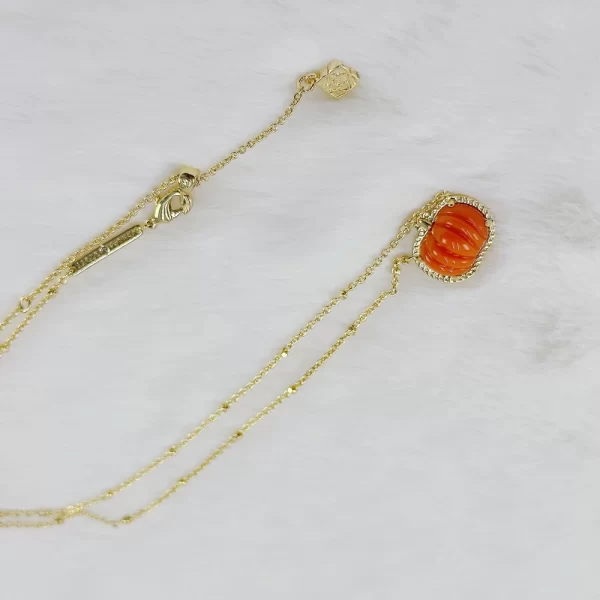 Pumpkin Pendant Necklace Side View