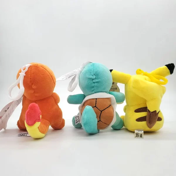 Charmander, Pikachu and Squirtle Plushie Back