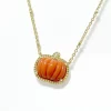 Pumpkin Pendant Necklace Close up