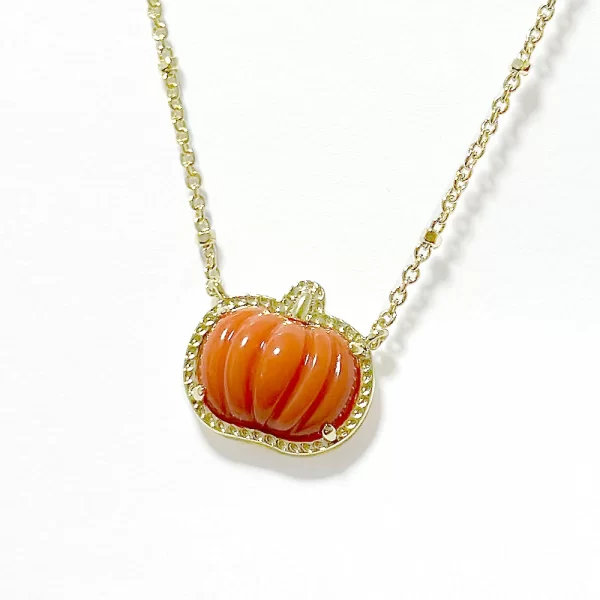 Pumpkin Pendant Necklace Close up